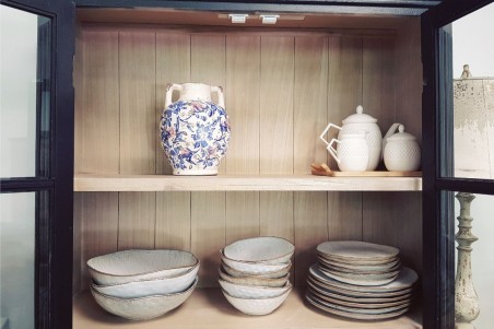 Jarre shabby pot de fleurs  decoration campagne chic