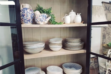 Service à thé porcelaine avec plateau bambou