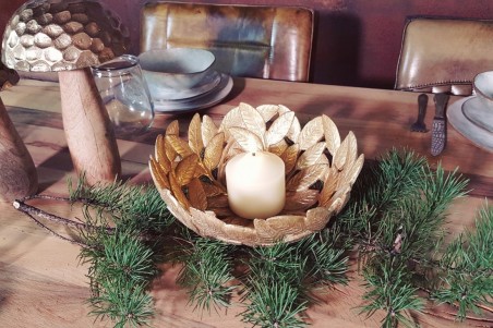 Centre de table Feuilles d'or