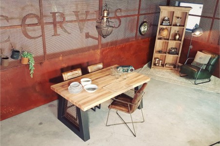 pieds métal et grillage rouillé piétement acier style industriel déco indus loft