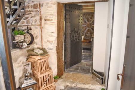 Porte métal engrenage style industriel steampunk effet sous-marin, coffre-fort, escape-game.