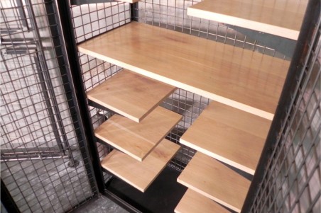 Armoire métal grillage et bois, vaisselier, bibliothèque, style industriel, déco vintage, design loft