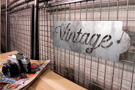 Plaque métal personnalisable, style industriel, déco vintage, design steampunk, original
