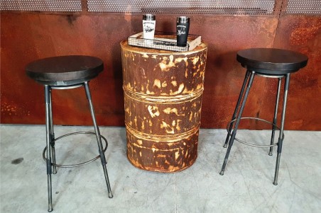 Thermos Montagne en fibre de bambou recyclé noir et blanc