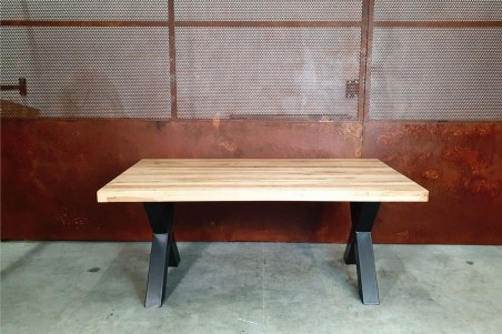 Pied de table en X en métal déco style industriel fabrication artisanale