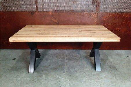 Pied de table en X en métal déco style industriel fabrication artisanale