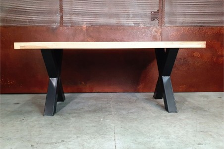 Pied de table en X en métal déco style industriel fabrication artisanale