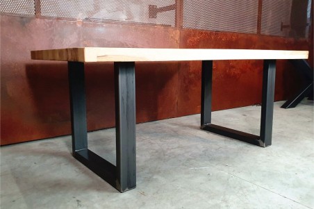 Pied de table carré en U en métal déco style industriel fabrication artisanale