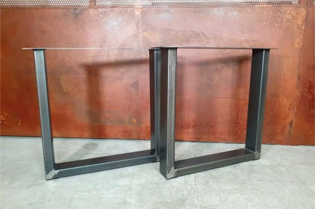 Pied de table carré en U en métal déco style industriel fabrication artisanale