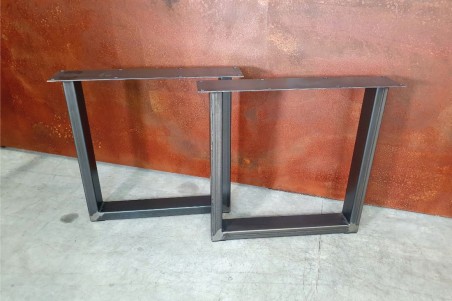 Pied de table carré en U en métal déco style industriel fabrication artisanale