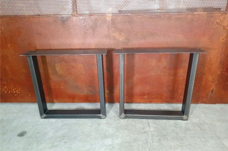 Pied de table carré en U en métal déco style industriel fabrication artisanale