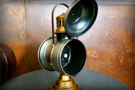 Lampe à huile horloge vintage décoration style industriel fan jules verne design steampunk