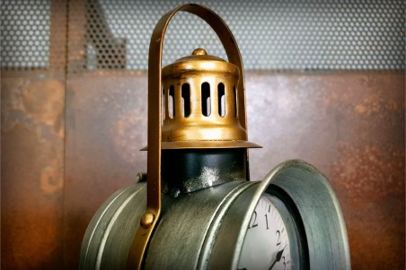 Lampe à huile horloge vintage décoration style industriel fan jules verne design steampunk