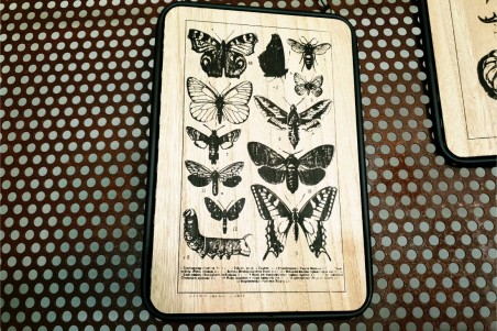 Tableau bois métal papillons style botanique déco nature indus cabinet de curiosité steampunk