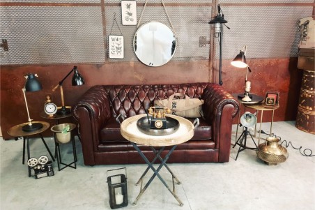 Lampe métal bois style industriel déco vintage bureau loft