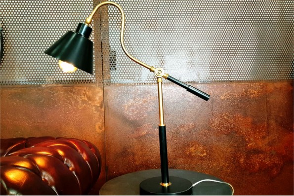 Lampe Vintage métal doré et noir style industriel lampe de chevet déco bureau loft