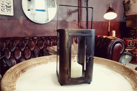 Lanterne métal verre style industrielle décoration vintage