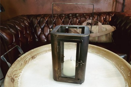 Lanterne métal verre style industrielle décoration vintage