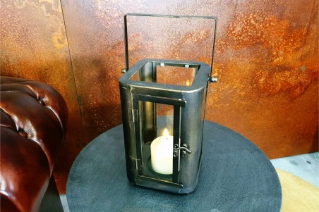 Lanterne métal verre style industrielle décoration vintage