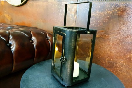 Lanterne métal verre style industrielle décoration vintage