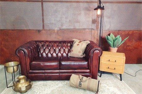 Table chevet indus bois métal pour décoration style industriel design vintage table de nuit chambre loft