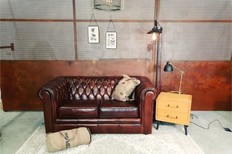 Table chevet indus bois métal pour décoration style industriel design vintage table de nuit chambre loft