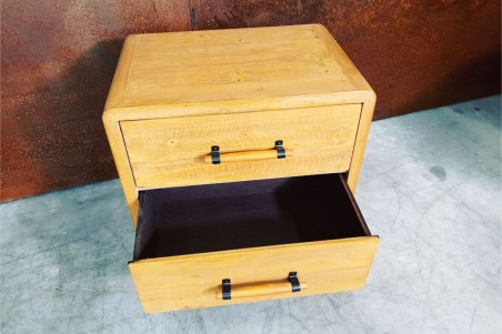 Table chevet indus bois métal pour décoration style industriel design vintage table de nuit chambre loft