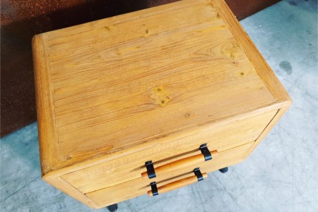 Table chevet indus bois métal pour décoration style industriel design vintage table de nuit chambre loft