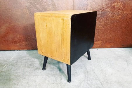 Table chevet indus bois métal pour décoration style industriel design vintage table de nuit chambre loft
