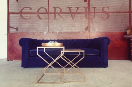 Tables auxiliaires vintage métal doré déco rétro style industriel tables d'appoint tables gigognes