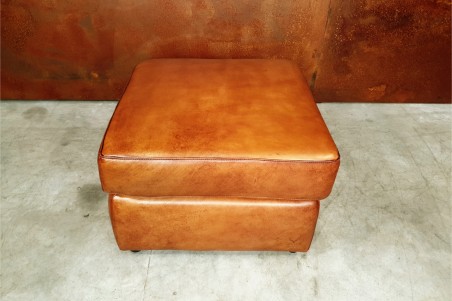 Repose-pieds cuir style indus déco vintage design loft art contemporain