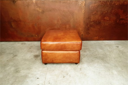 Repose-pieds cuir style indus déco vintage design loft art contemporain