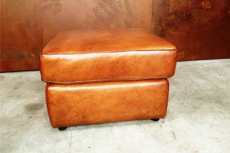 Repose-pieds cuir style indus déco vintage design loft art contemporain