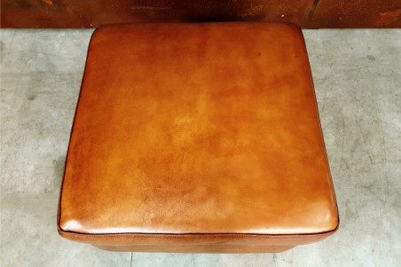 Repose-pieds cuir style indus déco vintage design loft art contemporain