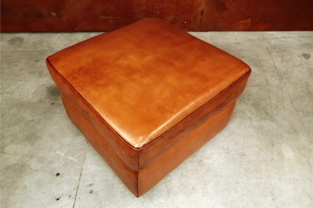 Repose-pieds cuir style indus déco vintage design loft art contemporain