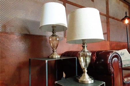 Lampe vintage en verre et métal style industriel deco chic