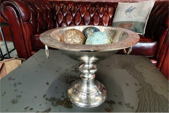 Coupe à Prestige, coupe à fruits, pot pourris, vide poche, composition florale, couleur argentée, déco chic design vintage