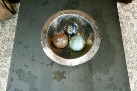 Coupe à Prestige, coupe à fruits, pot pourris, vide poche, composition florale, couleur argentée, déco chic design vintage