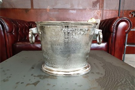 Seau à champagne prestige couleur argentée avec anneaux de marin