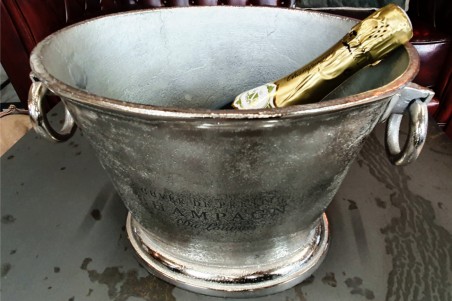 Seau à champagne prestige couleur argentée avec anneaux de marin