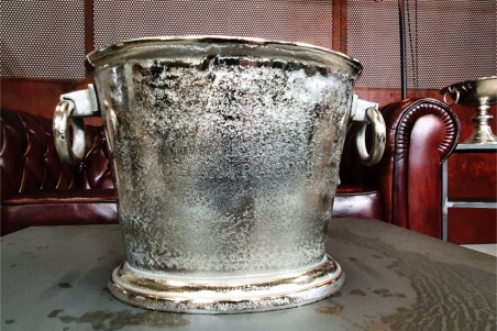 Seau à champagne prestige couleur argentée avec anneaux de marin