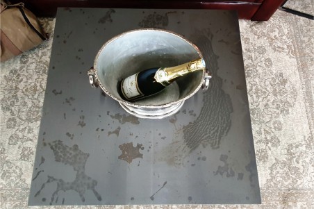 Seau à champagne prestige couleur argentée avec anneaux de marin