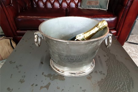 Seau à champagne prestige couleur argentée avec anneaux de marin