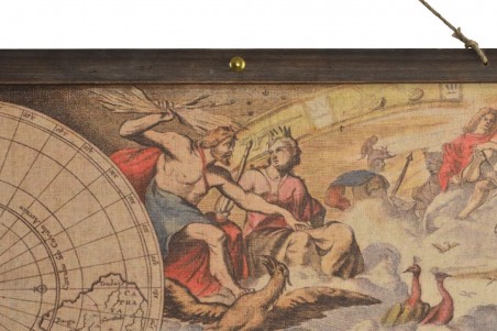 Carte du monde en lin à accrocher au mur