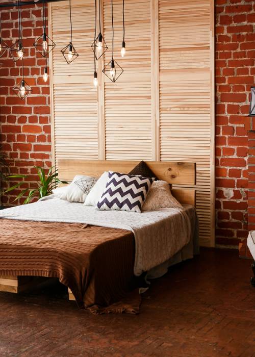 Chambre style industriel en brique